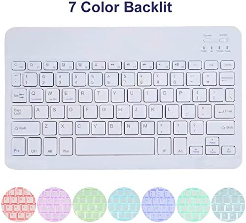Carcasă reală de tastatură MG pentru Samsung Tab S8 Plus/S8+/S7 Fe/S7+/S7 plus 12,4 inci, [Layout Qwertz] 7 culori de fundal, tastatură wireless detașabilă magnetică cu suport S, auriu de trandafir