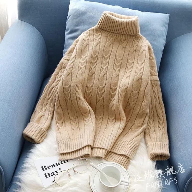 Turtleneck de iarnă de toamnă pulovere solidă răsucire cu mânecă lungă femei Îmbrăcăminte simplă groasă de pulover cald cald