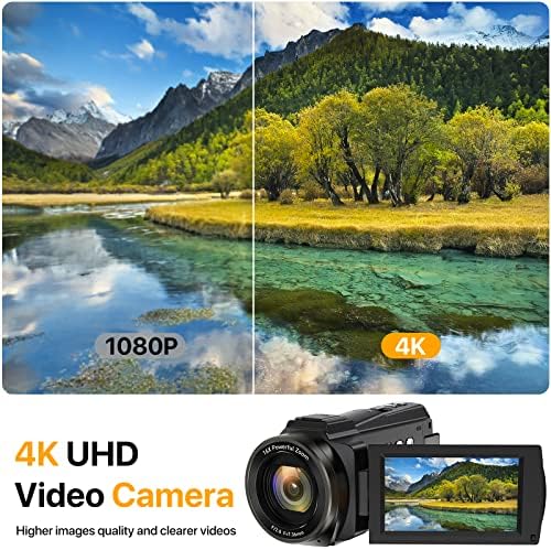 Cameră Video 4K cameră video 48mp 60fps cameră video Ultra HD cu cameră Vlogging Wifi pentru YouTube 16x cameră video digitală