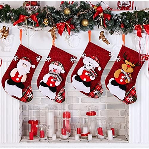 Cadouri pentru copii Santa Snowman, ursul de Crăciun, decorațiuni de ciorapi roșie de Crăciun ciorapi de Crăciun și cristale