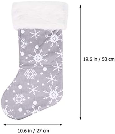 Toyandona Xmas Stocking Stocking Festival Gray Goodie Fulgi de zăpadă ciorapi Flăcătoare Vacanță Decorative Băteu Mall Mall Moș Crăciun fulgi de zăpadă Sock Hanging Hanging Hanging