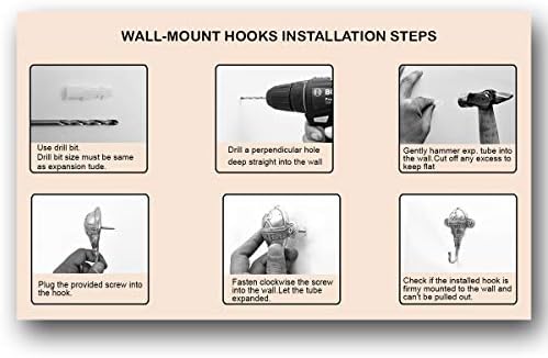 Indianshelf 3 Pack Hook | Cârlig de haină montat pe perete | Cârlige de perete decorativă roz pentru paltoane | Rack de haină