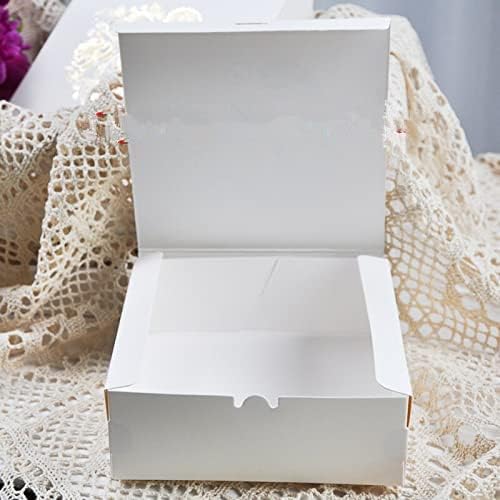 Crysdaralovebi 10buc alb floare pătrat tort hârtie cutie ciocolata Mooncake cadou cutii nunta craciun ziua de nastere petrecere
