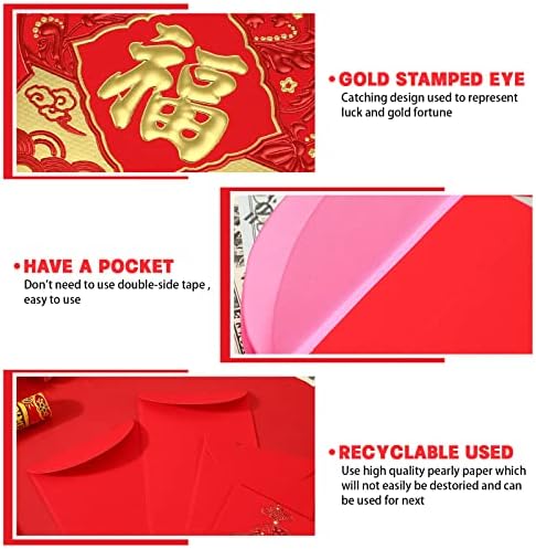 36 de bucăți plicuri roșii chinezești pachete roșii de Anul Nou Hong Bao pachete de bani norocoși pentru Festivalul de primăvară