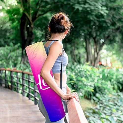 Hellow Yoga Mat Bags Bag Full-Zip Yoga pentru bărbați pentru femei, Exercițiu purtător de covorașe de yoga cu curea reglabilă