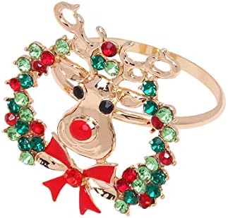 Suporturi de inele de șervețel de Crăciun Holder de Crăciun Deer cerb Crăciun Crăciun Moș Crăciun arcul roșu arborele de Crăciun pentru cină pentru petrecere decorațiuni e ornament