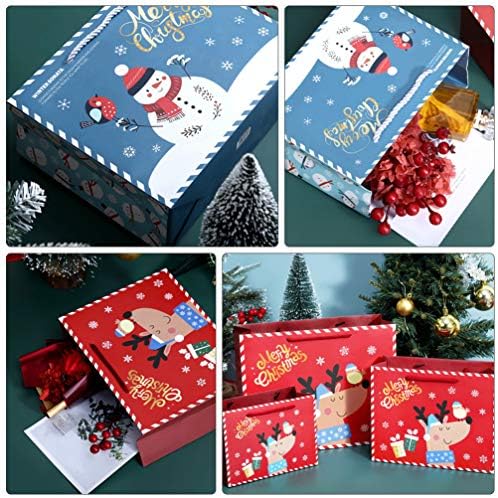 TOYANDONA Santa Gift Bag 6pcs Bag Tote mâner Cartoon Candy Bag Xmas Santa Paper Bag Party Favor Bags Genti cadou Tote Gift