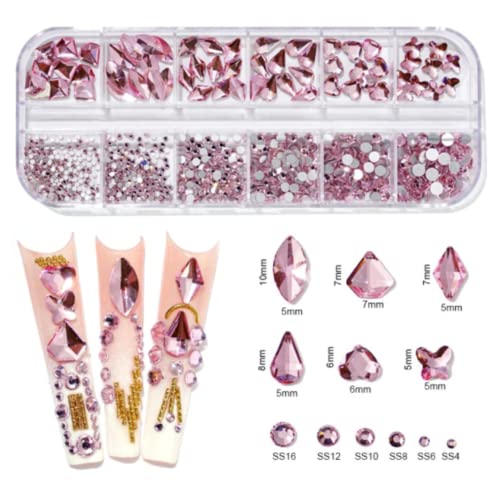 SERENUS 12 tipuri Multi Dimensiune diamante + Flatback Stras cristale decoratiuni 3d plat înapoi Pietre Pietre Set pentru unghii arta DIY