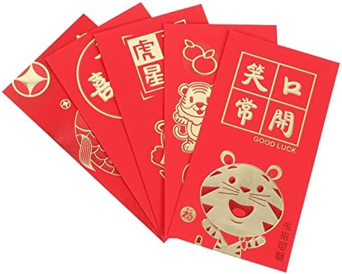 VALICLUD set de plicuri roșii de Anul Nou Plicuri de nuntă pachete roșii chinezești portofel de buzunar Plicuri de nuntă chinezești 2022 rechizite De Petrecere de Anul Nou pachete de ceremonie de bani roșii de buzunar chinezești 30 buc
