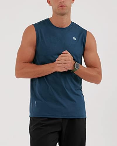 ODODOS bărbați musculare Tricouri UPF 50 + Fără mâneci Rapid uscat Gym antrenament Rezervor de top