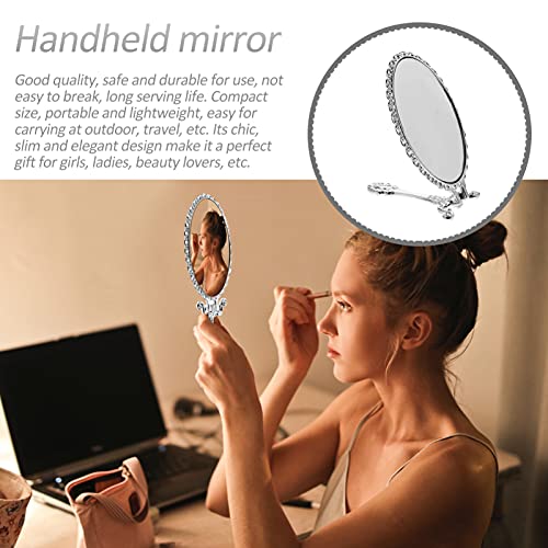 Oglindă de mână vindecă oglindă handheld oglindă de mână călătorie oglindă pliabilă salon frizer oglindă cosmetică oglindă