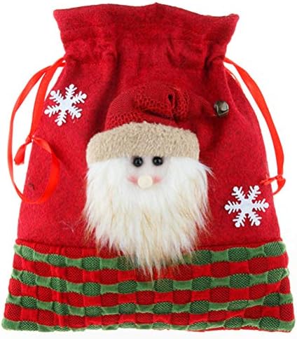 ABOOFAN 1 Pc retro simțit prezent sac tricotate tesatura cadou sac decorative Crăciun sac de Crăciun Decor