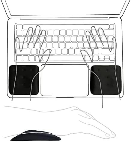 Wavepads by Aques Solutions-două pachete de mână fără alunecare se sprijină pentru laptop și tastatură pentru tampoane pentru încheietura mâinii pentru durere la încheietura mâinii și scutirea tunelului carpian, plăcuțe de suport pentru încheietura mâinii din spumă de memorie