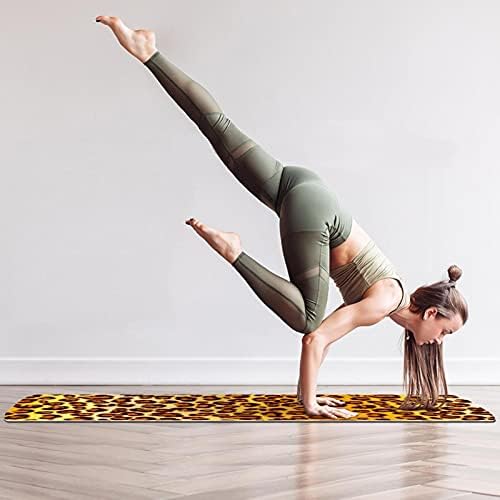 Exercițiu gros de non -alunecare și fitness 1/4 covoraș yoga cu imprimeu de leopard auriu frumos pentru yoga pilates și exercițiu