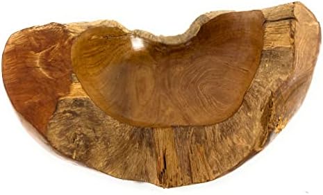 Tikimaster bol Rustic din lemn de tec 15 inch X 6 inch X 16 inch rădăcină de tec Centrală / #HWA222