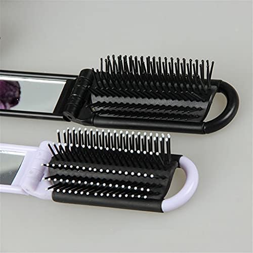 Pulabo durabil portabilă Plărie pliabilă cu oglindă compactă buzunar de buzunar pieptene masaj păr perie alb-calitatea adorabilă