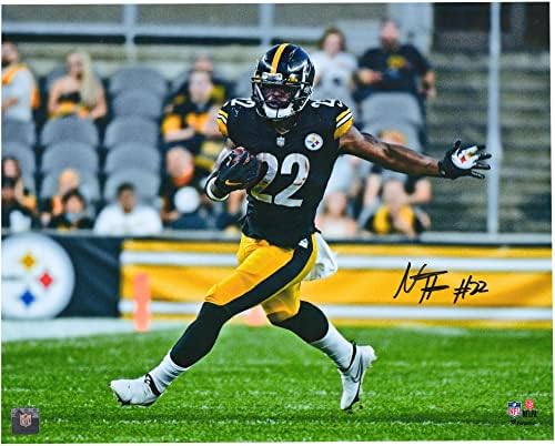 Najee Harris Pittsburgh Steelers Autografat de 16 x 20 Fotografie de rulare neagră - Fotografii autografate NFL