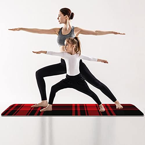 Siebzeh Red & Negru Scottish Plaid 1 Mat Yoga Premium de Yoga Eco Eco Friendly Health & Fitness Non Slip Mat pentru toate tipurile
