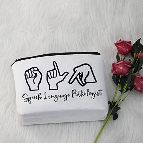 G2tup Logopedie cadou Speech Language patolog machiaj bag SLP cosmetice Bag apreciere cadou pentru logoped fermoar husă de