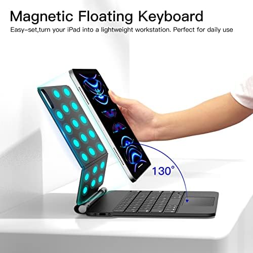 Carcasă de tastatură în stil magic Juqitech și stilou cu respingere a palmierului pentru iPad Pro 11/Air 5, capac de tastatură Magnetic Magnetic multi-touch