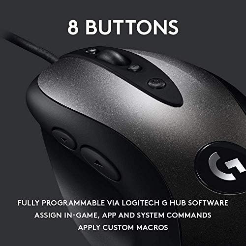 Logitech G MX518 mouse pentru jocuri senzor erou 16.000 dpi procesor Arm 8 butoane programabile-Negru