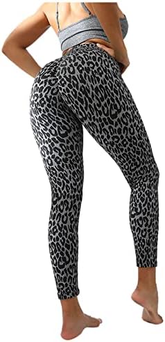 Pantaloni de pulover nrealy femei pantaloni de yoga leopard ridicând jambiere joggers jambiere fără probleme de antrenament