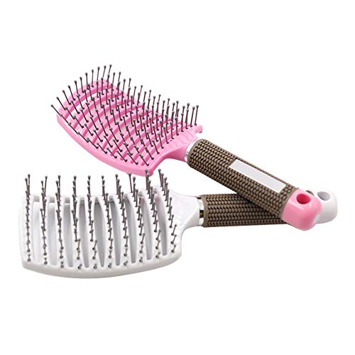 Grey990 Pormbul de masaj pentru păr Portabil - perie de coafură anti -skid styling styling instrument roz