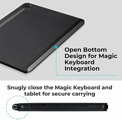 Stand și carcasă Magnetic Pitaka pentru 2022/2021 iPad Pro 12.9 inch 6/5 Genrare, Carcasă comptabilă cu tastatură magică, suport