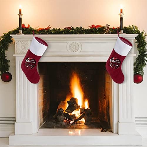 Stocking de Crăciun tribal Ornamente clasice agățate Bag de bomboane albe pentru decorațiuni pentru petreceri de vacanță în