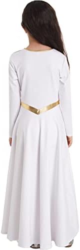 Fete agoky rochie de laudă metalică cu mânecă lungă liturgică îmbrăcăminte de dans pe lungime întreagă hambă liberă costum de cult