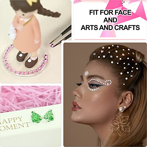 Face Gems - 8 seturi Face Jewels Stick On, Valentine ' s Day Mardi Gras Outfit Accesorii pentru femei-Eyeshadow Nail Hair Gems