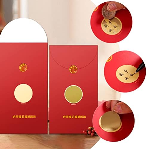 GALPADA Chineză roșu plic 24pcs roșu plicuri anul de buzunare roșii cu autocolante Removerable pentru plicuri de afaceri de