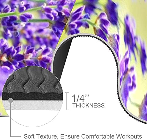 Mat Yoga Flori de lavandă Purple Eco Eco Friendly Non Slip Fitness Mat pentru Pilates și Exerciții de podea