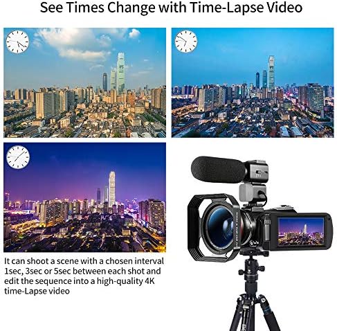 Cameră video Camera video Ordro 4K HDR-AC5 VLOG Cameră optică 12x 3,1 ”„ IPS ULTRA HD 1080P 60FPS Camera digitală Recorder