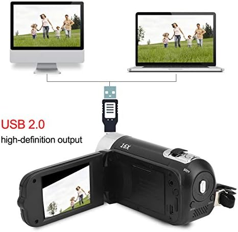 Cameră video video video, Recorder Digital Camera Full HD 1080p 16MP cu LCD de rotație de 270 grade de 2,7 inch