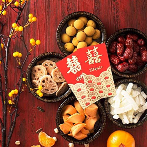 GANAZONO Plicuri de numerar Plicuri duble roșii Chineză Hong Bao norocos bani sac cadou Pachete de numerar de Anul Nou 2023 Festivalul de primăvară nunta Hongbao 30buc favoruri de nuntă