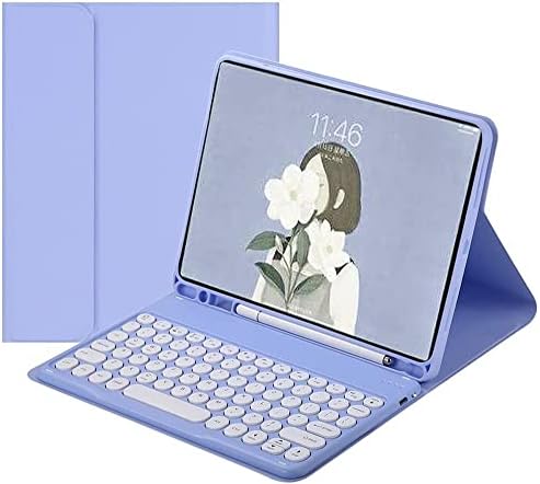 Carcasă de tastatură Qiyibocase pentru iPad Mini 5/ Mini 4, capac din spate moale cu suport pentru creion și tastatură Bluetooth wireless detașabilă magnetic pentru iPad de 7,9 inci Mini 5/4 generație, violet