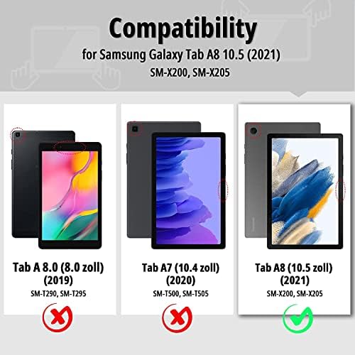 Carcasă Alilang pentru Samsung Galaxy Tab A8 10,5 inch Carcasă 2022, SmartProof Smart Smart în relief cu Samsung Tab A8 Tablet