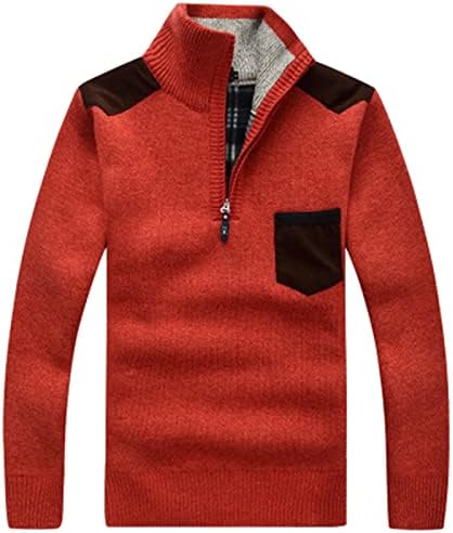 Oioloy frumos cu jumătate de fermoar pulover solid pentru bărbați poliester bluze școlare cu mânecă lungă 1/4 bluze de confort