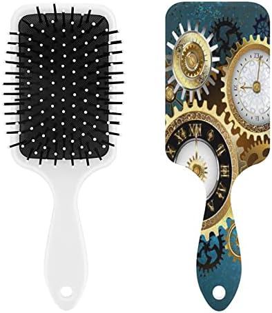 Două ceasuri steampunk cu unelte perie de păr drăguță pernă perie de aer pieptene pentru bărbați pentru femei cadou pentru păr