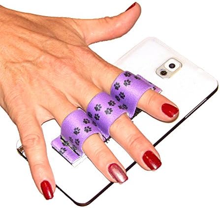Grip de telefon cu 3 bucle leneșilor - se potrivește cel mai mult - Paws Purple