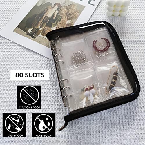 Nelonis transparente Bijuterii carte de depozitare bijuterii din plastic fermoar sac de Depozitare Călătorie Portabil buzunar