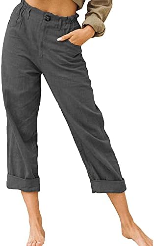 Pantaloni de lenjerie Xinshide pentru femei Pantaloni de plajă cu talie elastică confortabilă cu buzunare Pantaloni de lounge