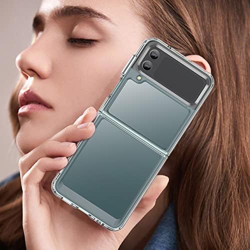 Hongxinyu HXY Husă cristalină pentru Samsung Galaxy Z Flip 4 5g 2022, subțire subțire moale TPU Bumper & amp; Hard PC spate