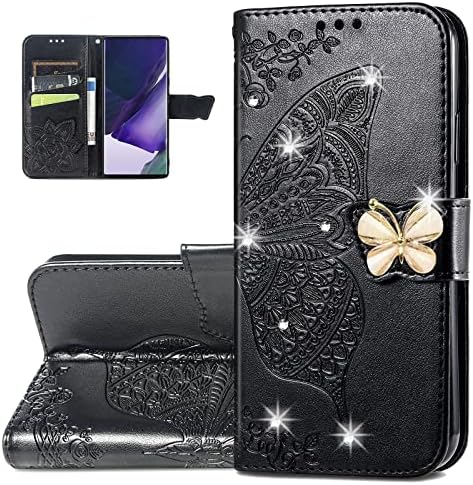 Husă portofel Dinglijia pentru iPhone 13 Pro Max, husă din piele PU cu model fluture cu fermoar Magnetic și husă pentru suport