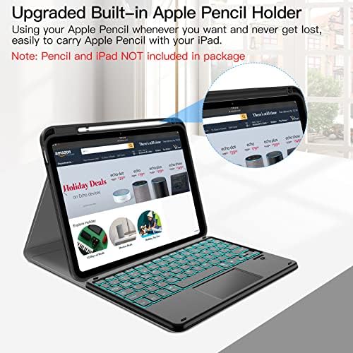 Carcasă de generație Juqitech Touchpad iPad 10th cu tastatură 2022 10.9inch - 7 culori Retrograd Trackpad multi -touch Trackpad