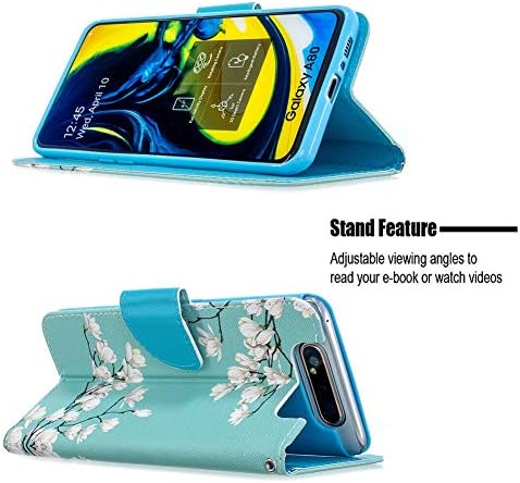 QIVSTAR caz compatibil pentru Samsung Galaxy A80 / A90 buzunare laterale colorate Pictate All-Inclusive protecție coajă piele