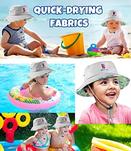 Bayizs Toddler Sun Sun Hat, blochează 99% din raze UV, pălărie de soare pentru copii cu imprimeu de modă, pălărie de soare