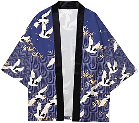 Pentru bărbați pentru bărbați relaxat antic digital imprimare digital kimono cassock cardigan cămașă pentru cămașă pentru bărbați
