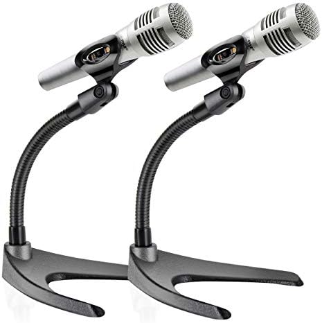Stand de microfon de desktop reglabil universal cu/flexibil 8,2 '' și pe parbriz de microfon de tip bilă de spumă, negru, negru